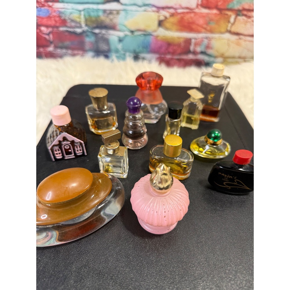 Vintage Miniature Perfume Bottle Lot Assorted Glass Fragrance Minis Decor